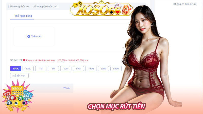 Bước 2: Chọn mục rút tiền