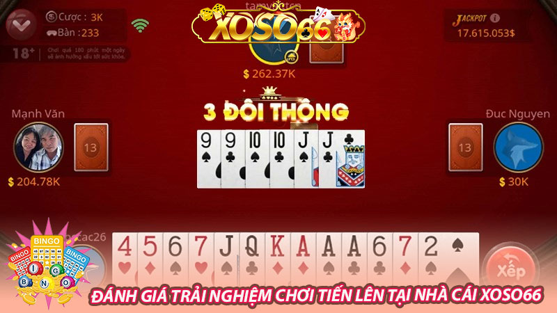 Đánh giá trải nghiệm chơi Tiến lên tại nhà cái Xoso66