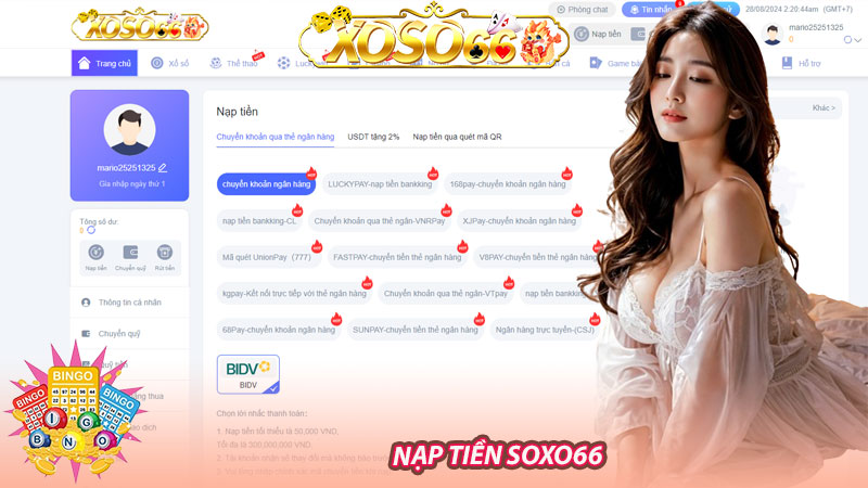 Nạp tiền Soxo66