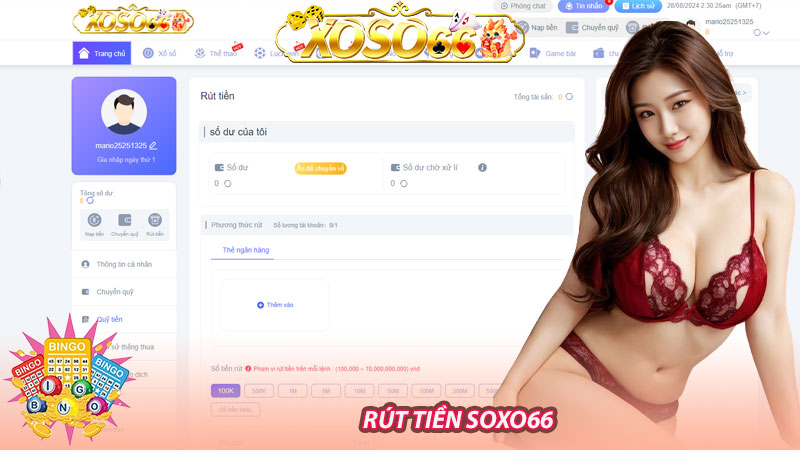 Rút tiền Soxo66